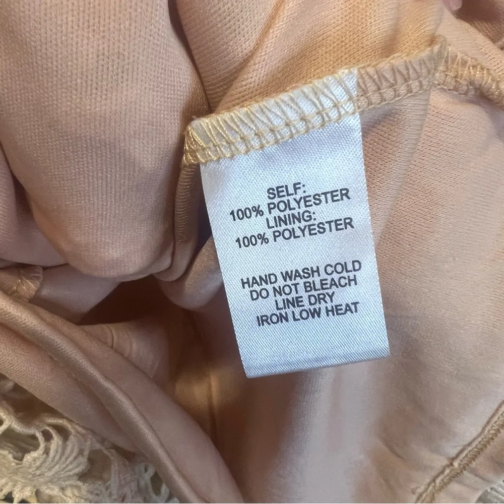 Lulus pale blush lace crotchet ruffle mini sleeveless dress - Picture 7 of 10